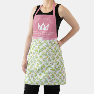 Roze Bloemen Citrus Koningin van de Keuken Schort