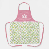 Roze Bloemen Citrus Koningin van de Keuken Schort (Voorkant)