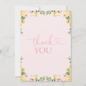 Roze Bloemen Citrus Verjaardag Dank u kaart (Achterkant)
