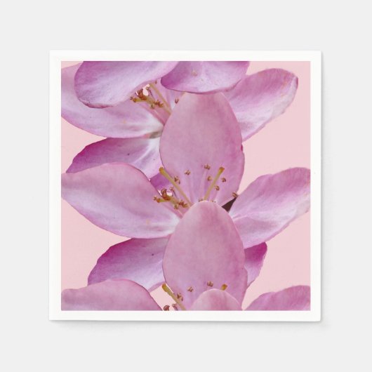 Roze Bloemen Cocktail Papieren servetten (Voorkant)