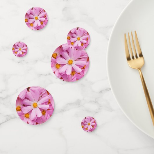 Roze Bloemen Confetti (Groep)
