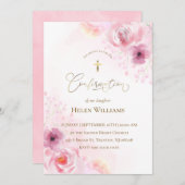 roze bloemen | Confirmation!REMOVE! Kaart (Voorkant / Achterkant)