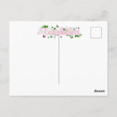 Roze bloemen congratulaatietekst briefkaart (Achterkant)
