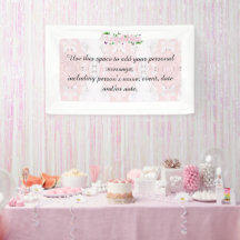 Roze bloemen Congratulations tekst Banner