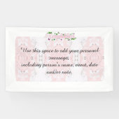 Roze bloemen Congratulations tekst Banner (Horizontaal)
