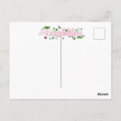 Roze bloemen Congratulations tekst briefkaart (Achterkant)