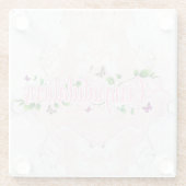 Roze bloemen Congratulations tekst Onderzetter (Achterkant)