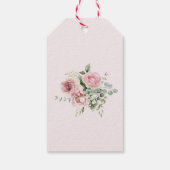 Roze Bloemen Coquette Bow Baby shower Dank u Cadeaulabel (Achterkant)