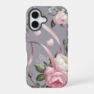 Roze Bloemen Coquette Patroon iPhone 16 Hoesje
