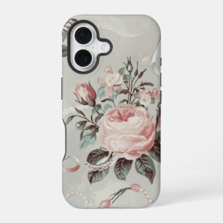 Roze bloemen Coquette patroon iPhone 16 Hoesje