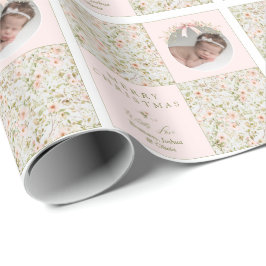 Roze Bloemen Cottagecore Coquette Wrapping Paper Cadeaupapier