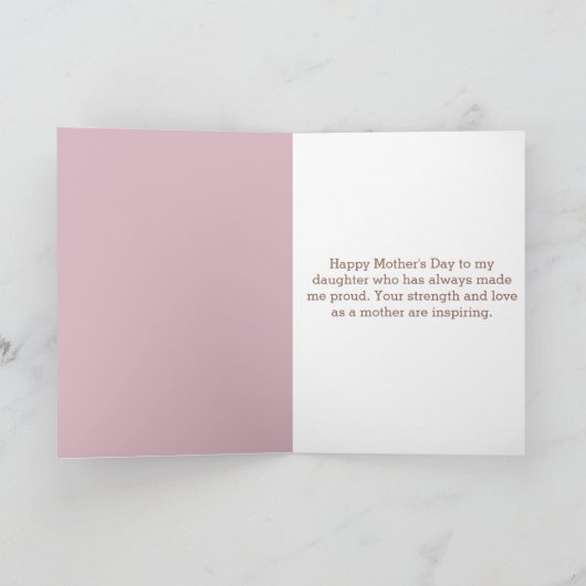 Roze Bloemen Cowboy laarzen Moederdag Dochter Kaart (Binnen)