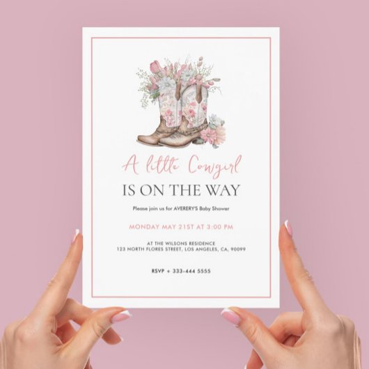 Roze Bloemen Cowgirl Laarzen en Green Bay Douche Kaart