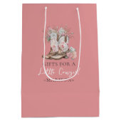 Roze Bloemen Cowgirl Laarzen en Green Bay Douche Medium Cadeauzakje (Achterkant)