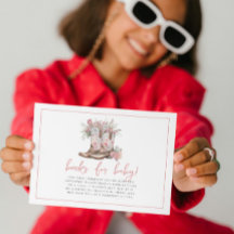 Roze Bloemen Cowgirl Laarzen Groenboek voor Baby