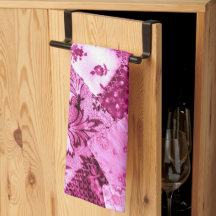 Roze Bloemen Crazy Quilt Patroon Faux Stitches