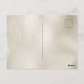 Roze bloemen & crème Faux Leather Briefkaart (Achterkant)