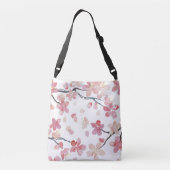 roze bloemen crossbody tas (Achterkant)