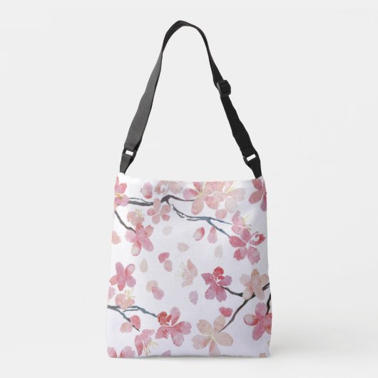 roze bloemen crossbody tas (Achterkant)