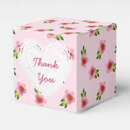 Roze bloemen Cupcake Box Bedankdoosjes
