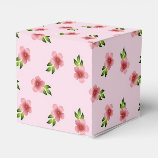Roze bloemen Cupcake Box Bedankdoosjes (Achterkant)