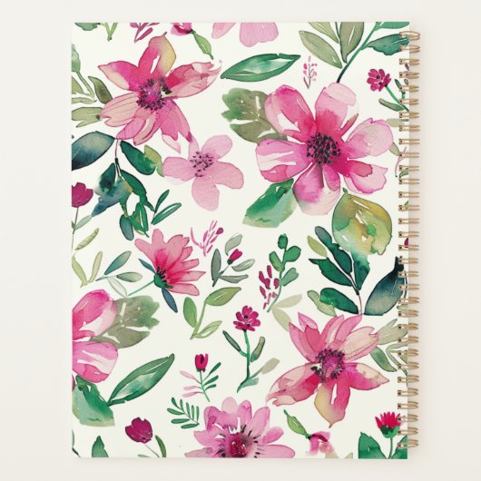 Roze Bloemen Custom 2025 Wekelijkse Planner (Achterkant)