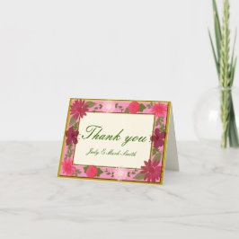 Roze Bloemen Custom Dank u Kaarten