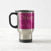 Roze bloemen dameskafelbord Mug Reisbeker (Links)