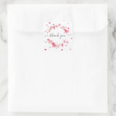 Roze bloemen dank je Square Sticker (Tas)