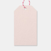 Roze bloemen dank je. Wijnglas. Rozen bruiloft Cadeaulabel (Achterkant)