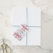 roze bloemen dank u cadeau Label Cadeaulabel (Met Touw)