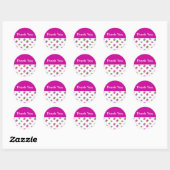 Roze Bloemen Dank u Envelop Seals Ronde Sticker (Vel)