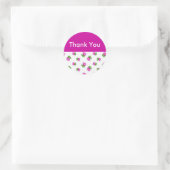 Roze Bloemen Dank u Envelop Seals Ronde Sticker (Tas)