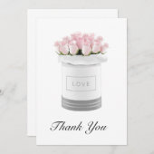 Roze Bloemen Dank u kaart (Voorkant / Achterkant)