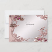 Roze Bloemen Dank u kaart (Achterkant)