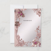 Roze  Bloemen Dank u kaart (Achterkant)