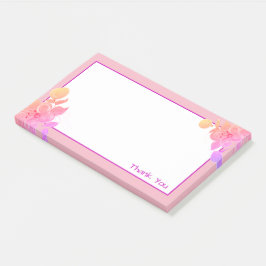 Roze Bloemen Dank u Post-it® Notes