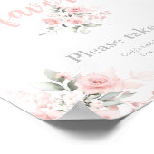 Roze bloemen dank u voor het komen poster (Hoek)