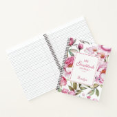 Roze Bloemen Dankbaarheid Dagboek Notitieboek (Binnen)