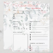 Roze Bloemen Dankbaarheid Tijdschrift Papier Blad (Voorkant / Achterkant)