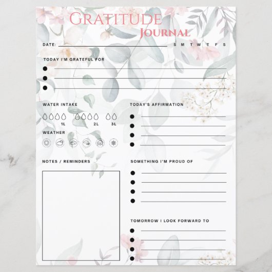 Roze Bloemen Dankbaarheid Tijdschrift Papier Blad (Voorkant)