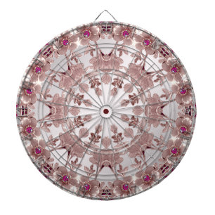 Roze Bloemen Dartboard Dartbord