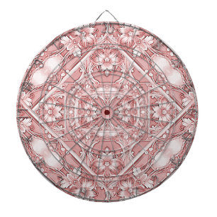 Roze Bloemen Dartboard Dartbord