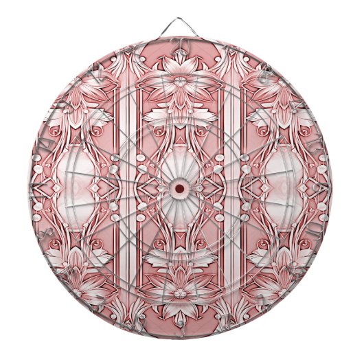Roze Bloemen Dartboard Dartbord (Voorkant)