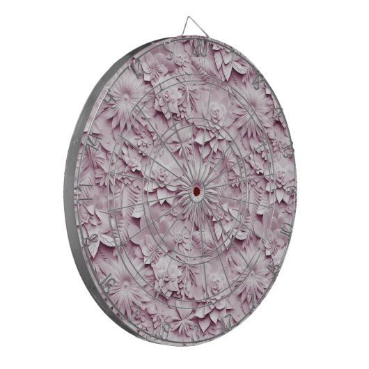 Roze Bloemen Dartboard Dartbord (Voorkant Links)