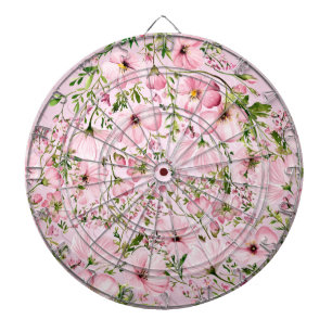 Roze Bloemen Dartboard Dartbord