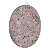 Roze Bloemen Dartboard Dartbord (Voorkant Links)