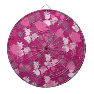 roze bloemen dartbord