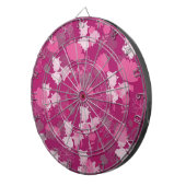 roze bloemen dartbord (Voorkant Rechts)