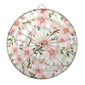 Roze bloemen dartbord (Voorkant)